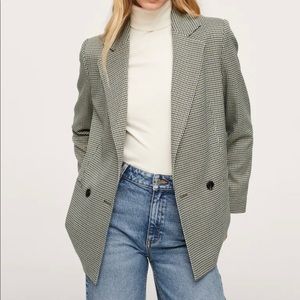 MANGO Double-breasted check blazer